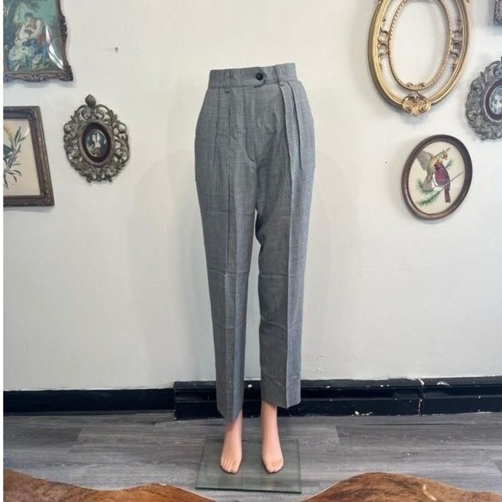 Vintage Escada Margaretha Ley Made in Germany Wool Houndstooth Pleated Pants 34
